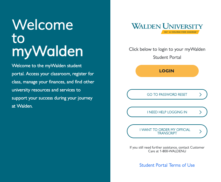 mywalden student portal login page