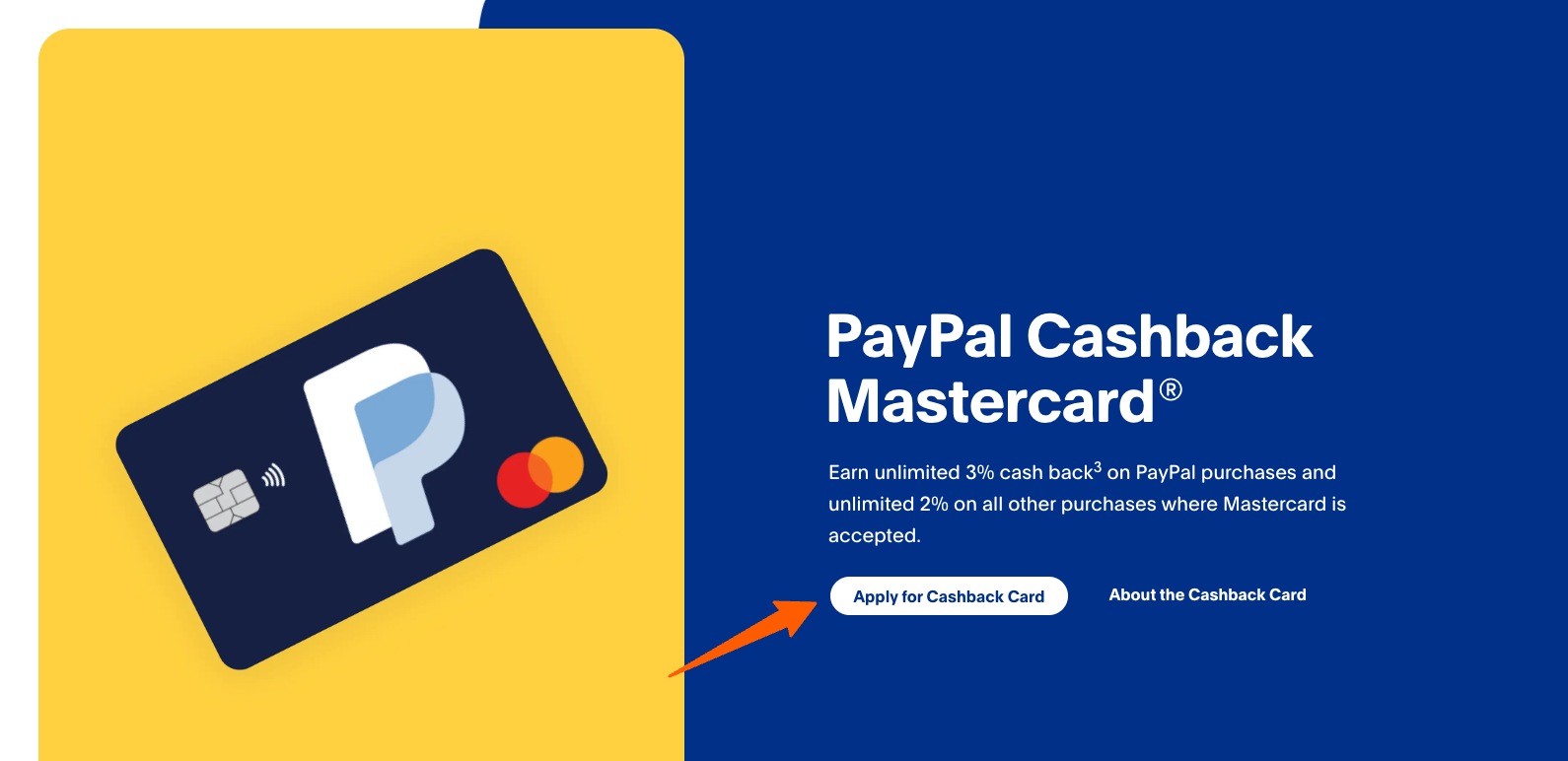 Apply for PayPal Cashback Mastercard